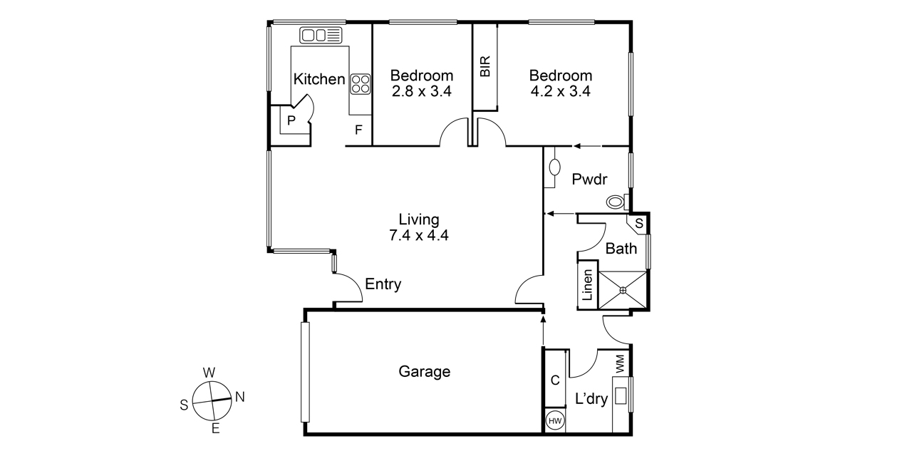 Karingal floorplan two bedroom
